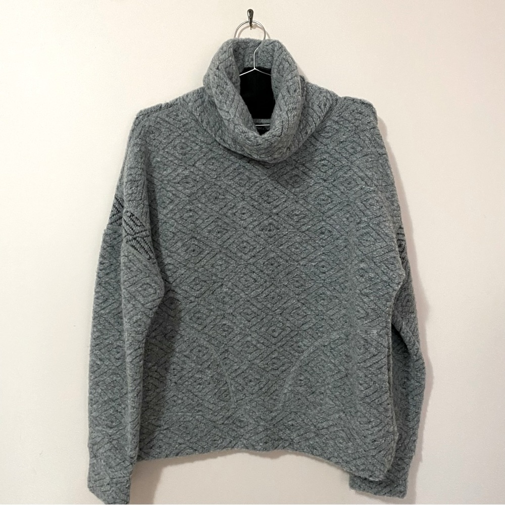 prAna Crestland heather gray wool blend women’s pullover size L